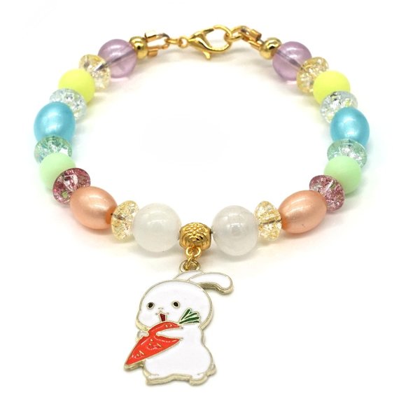 My bead Emporium Jewelry - Bracelet with Spring time and Easter theme with Bunny charm.